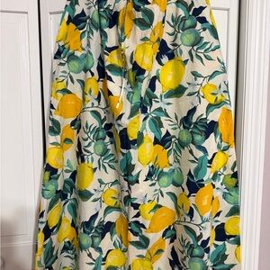 H&M Vibrant Lemon Print Maxi Skirt